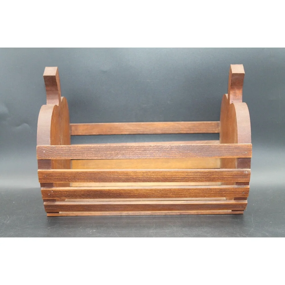 Vintage Wooden Apple Basket Crate Country Farmhouse Kitchen Cottagecore Decor
